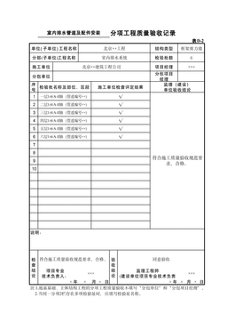 表D-2室内排水管道及配件安装