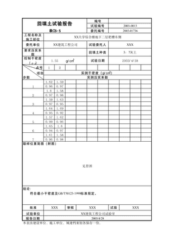 回填土试验报告