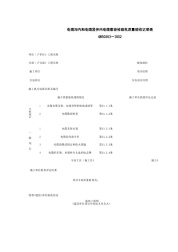 060204_电缆沟内和电缆竖井内电缆敷设检验批质量验收记录表