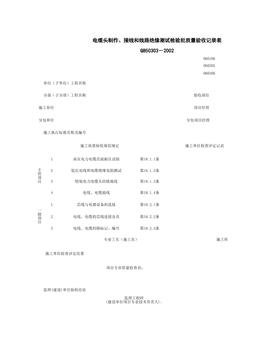 060306_电缆头制作、接线和线路绝缘测试检验批质量验收记录表