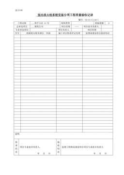 室内消火栓系统安装分项工程质量验收记录