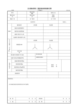 9.10.2(主设备名称)直流电动机检查记录