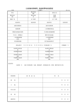 9.10.4(主设备名称编号)电动机带电试运签证