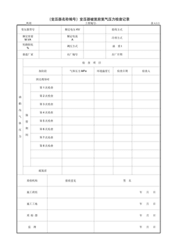 9.3.2(变压器名称编号)变压器破氮前氮气压力检查记录