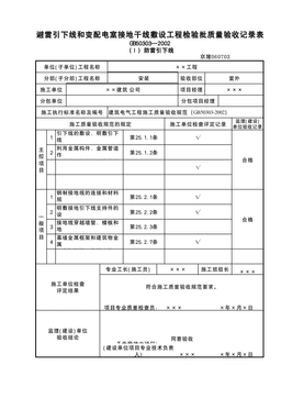避雷引下线和变配电室接地干线敷设工程检验批