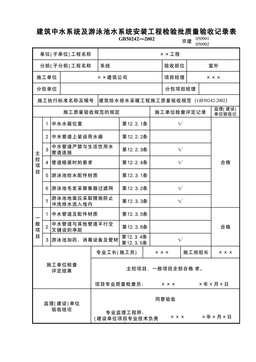 建筑中水系统及游泳池水系统安装工程检验批1