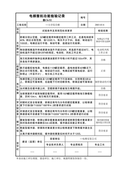 电梯整机功能检验记录