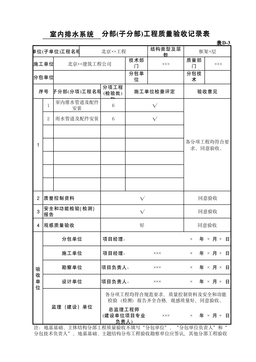 表D-3室内排水系统