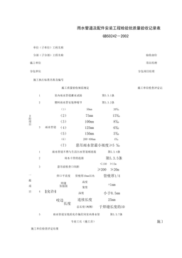 050202_雨水管道及配件安装工程检验批质量验收记录表