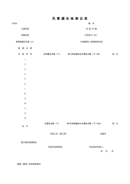 F0303_风管漏光检测记录