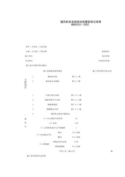 080507_通风机安装检验批质量验收记录表